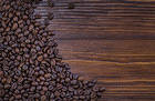 Coffee Beans Wooden Background