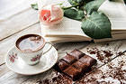 Coffee Chocolate and Rose Background