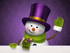 Cute Purple Background with Snowman