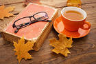 Fall Background with Coffee