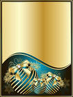 Gold Christmas Background with Blue Balls