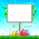 Happy Easter Background with Eggs