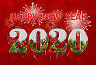 Happy New Year 2020 Red Background