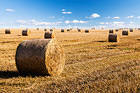 Hay Bales and Sky Background
