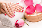 Manicure with Rose Background