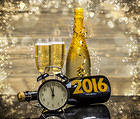 New Year 2016 with Champagne Background