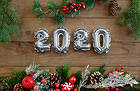 New Year 2020 Wooden Background