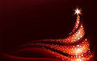 Red Christmas Background with Red Christmas Tree