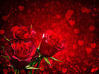 Red Roses and Hearts Background