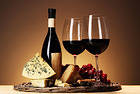 Red Wine and Cheese Background