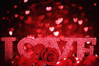 Red and Black Love Background with Rose