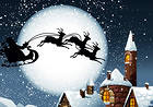 Santa with Sleigh Night Background