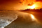 Sea Beach Sunrise Background