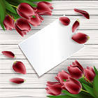 Spring Background with Red Tulips