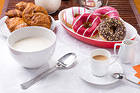 Sweet Breakfast Milk and Coffee Background