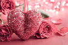 Valentine's Day Background with Pink Roses