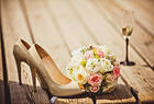 Wedding Background with Bouquet