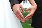 Wedding with Heart of Hands Background