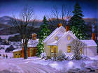 Winter Houses Background