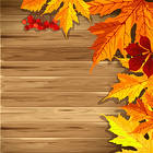 Wooden Fall Background with Leaves