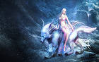 Ice Fairy with Ice Wolf Wallpaper