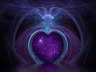 Purple Magic Heart in the Water Wallpaper
