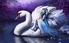 Woman Riding Swan