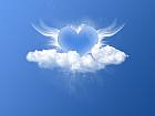 blue heart in sky