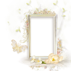 Beautiful Cream Transparent frame with Flowers