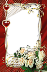 Beautiful Red Transparent Frame with White Roses