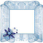 Beautiful Transparent Blue Frame with Flower
