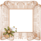 Beautiful Transparent Cream Frame with Flower