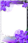 Beautiful Transparent Frame with Purple Orchids