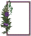 Beautiful Transparent Purple Photo Frame with Purple Rose