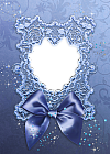 Blue Bow and Heart Transparent Frame