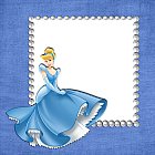 Blue Girls Transparent Frame with Cinderella