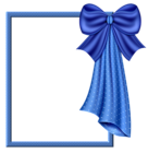 Blue Transparent Frame with Big Blue Bow