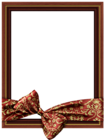 Brown Classic Transparent PNG Frame with Bow