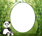 Child PNG Frame with Cute Panda
