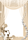 Cream PNG Roses Frame