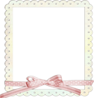 Cream Transparent Frame with Pink Ribbon