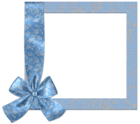 Cute Blue PNG Frame with Bow