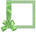 Cute Green PNG Frame with Bow
