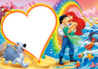 Cute Kids PNG Transparent Frame with Princess Ariel