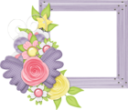 Cute Large Design Purple Transparent Frame with Flowers