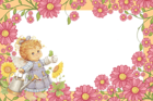 Cute Little Angel with Flowers PNG Frame