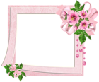 Cute Pink Transparent Photo Frame with Flowers