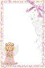 Cute Soft Pink PNG Frame with Angel