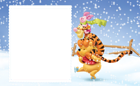 Cute Winter Kids Frame with Winnie the Pooh and Friends