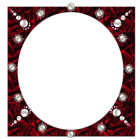 Dark Red Transparent Photo Frame with Pearls